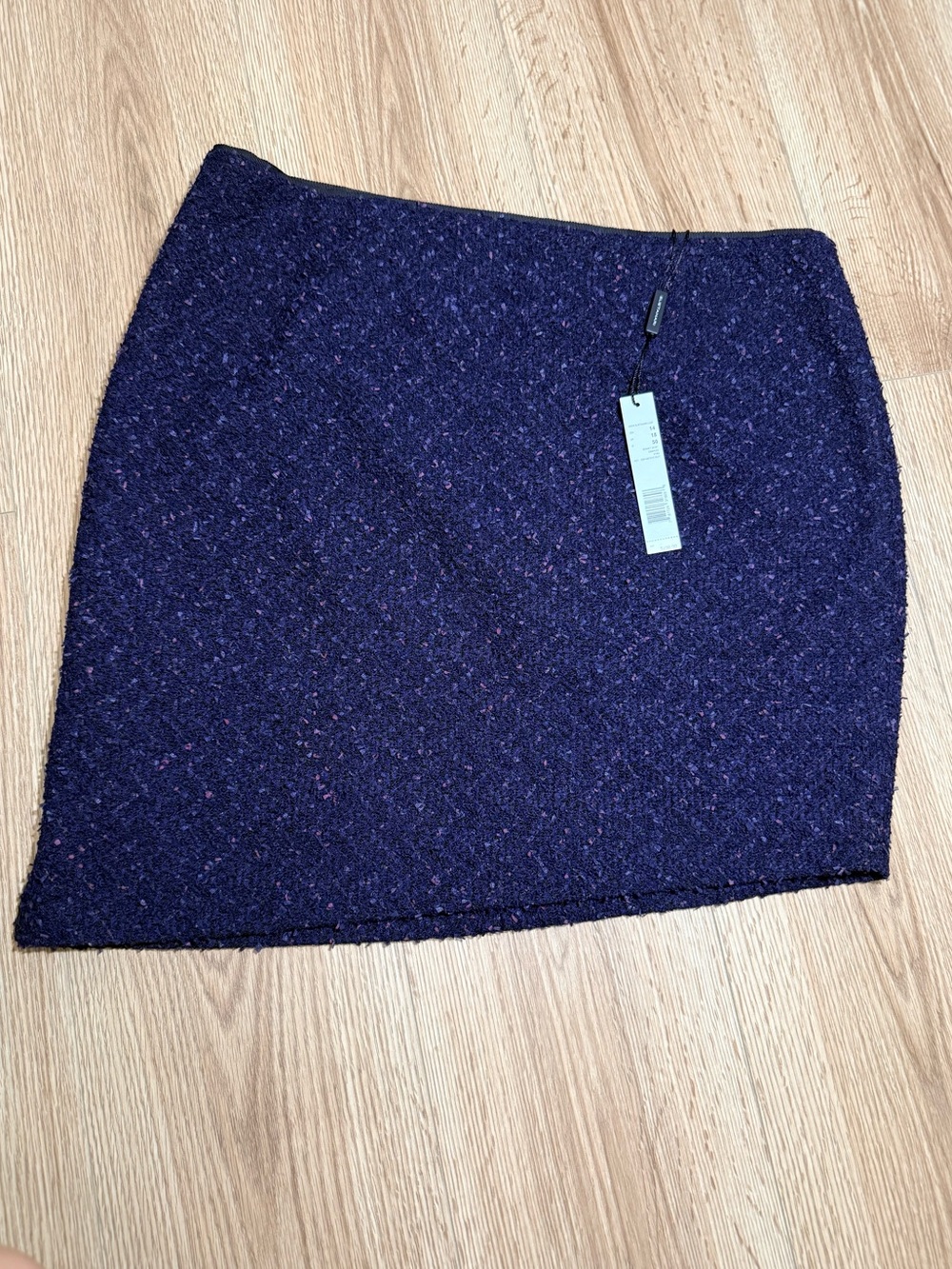 Elie Tahari Bennet Skirt Deep Amethyst Tweed Boucle Mini Womens 14 NWT $298